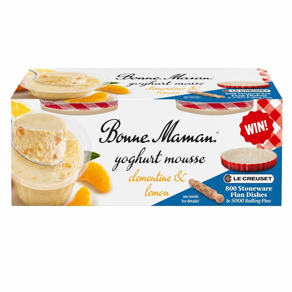 Bonne Maman Clementine & Lemon Mousse Dessert 2x70g