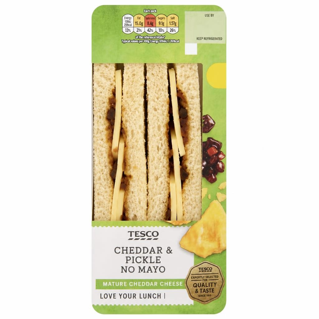 Tesco Cheese & Pickle Sandwich