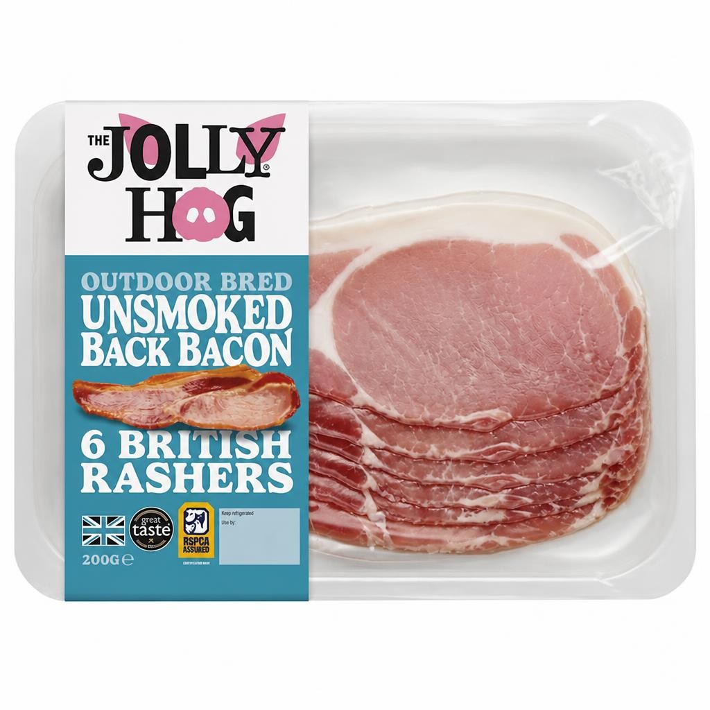 Jolly Hog Unsmoked Bacon 200G