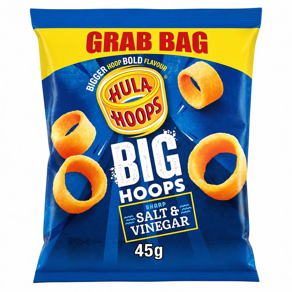 Hula Hoops Big Hopps Salt & Vinegar Grab Bag 45G