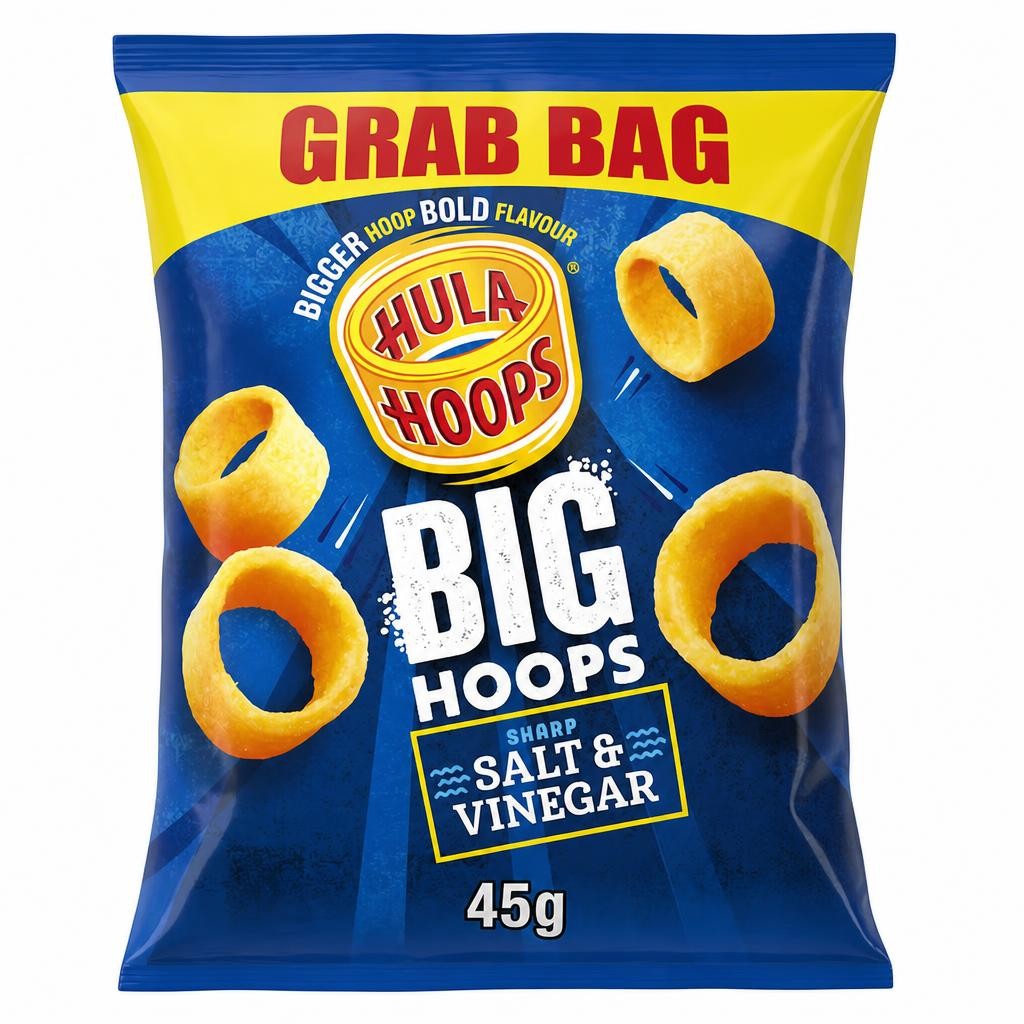 Hula Hoops Big Hopps Salt & Vinegar Grab Bag 45G
