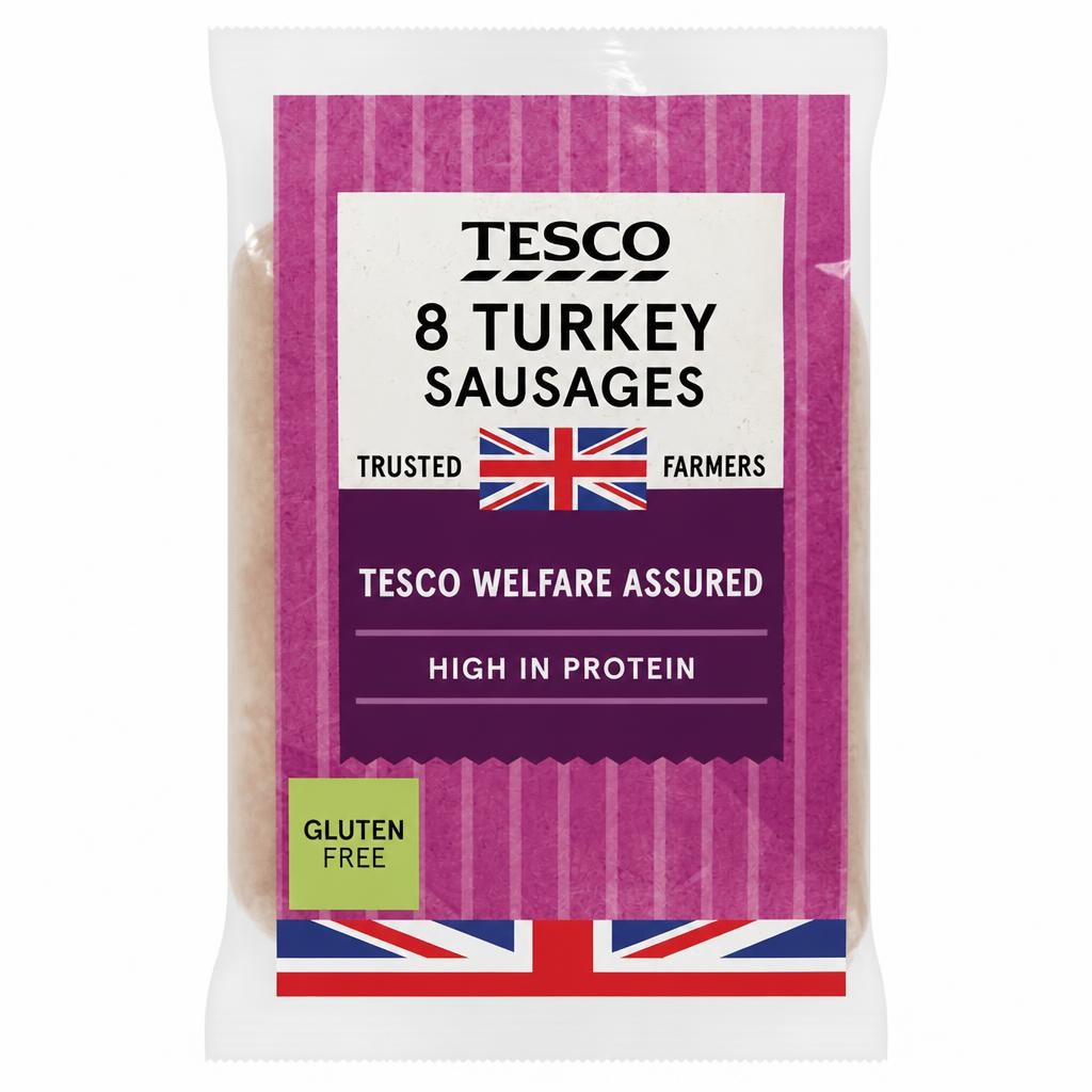 Tesco 8 Turkey Sausages 454G