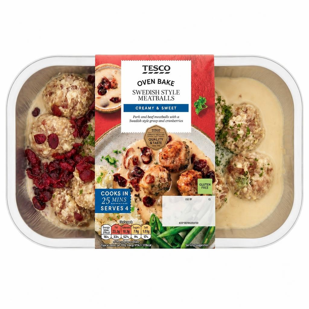 Tesco Swedish Style Meatballs 600G