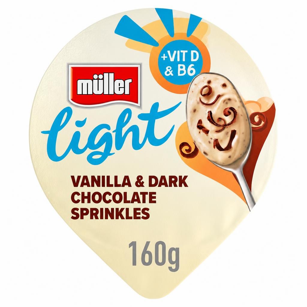 Muller Light Vanilla Dark Chocolate Yogurt 160G