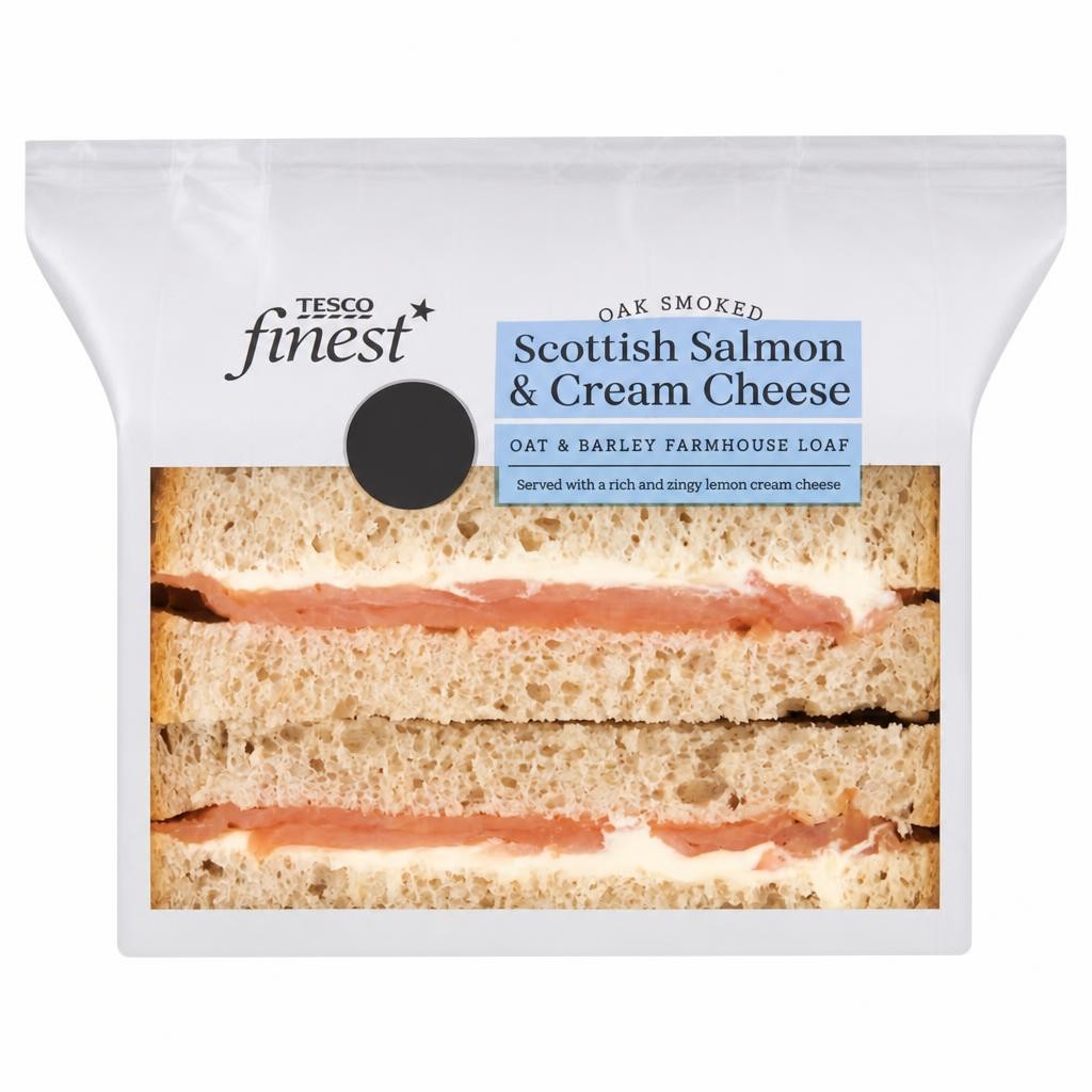 Tesco Finest Smoked Scottish Salmon & Cream Cheese Sandwich