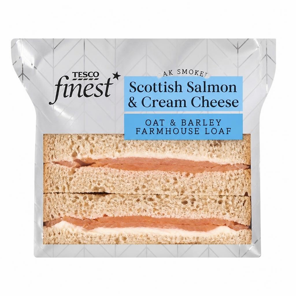 Tesco Finest Smoked Scottish Salmon & Cream Cheese Sandwich