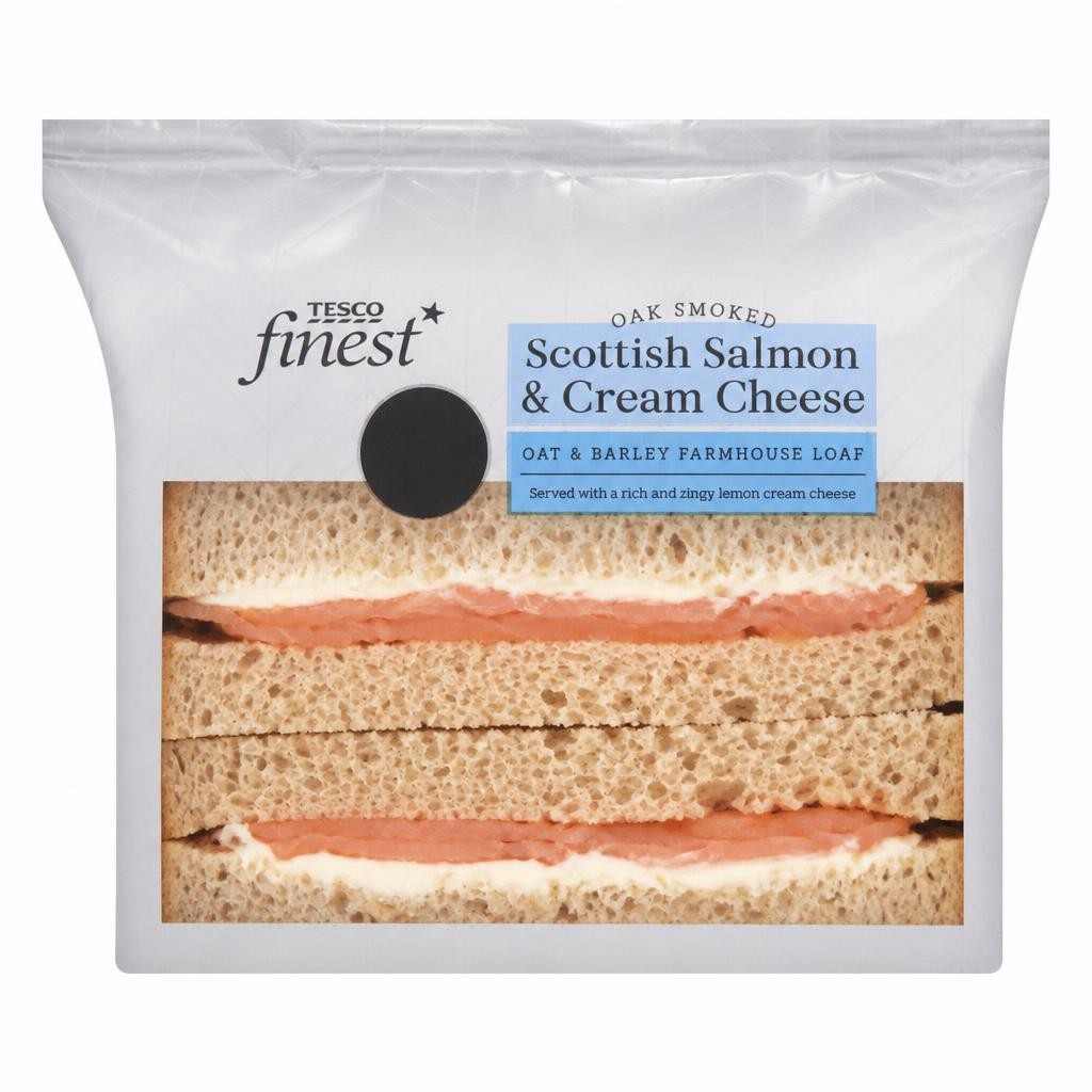 Tesco Finest Smoked Scottish Salmon & Cream Cheese Sandwich