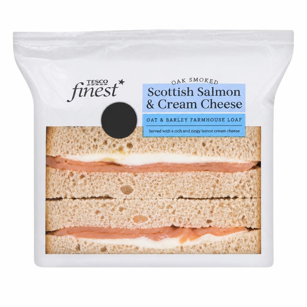 Tesco Finest Smoked Scottish Salmon & Cream Cheese Sandwich
