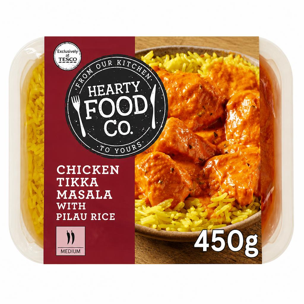 Hearty Food Co. Chicken T.Masala& Pilau Rice 450G
