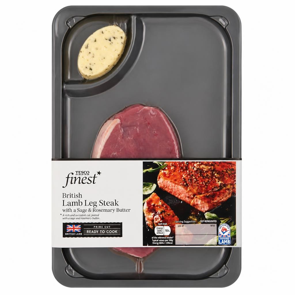 Tesco Finest Lamb Leg Steak , Sage & Rosemary Butter 200G