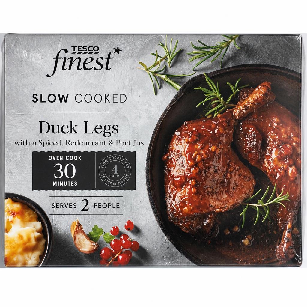 Tesco Finest Slow Cooked Duck Legs With Redcurrant Jus 525G