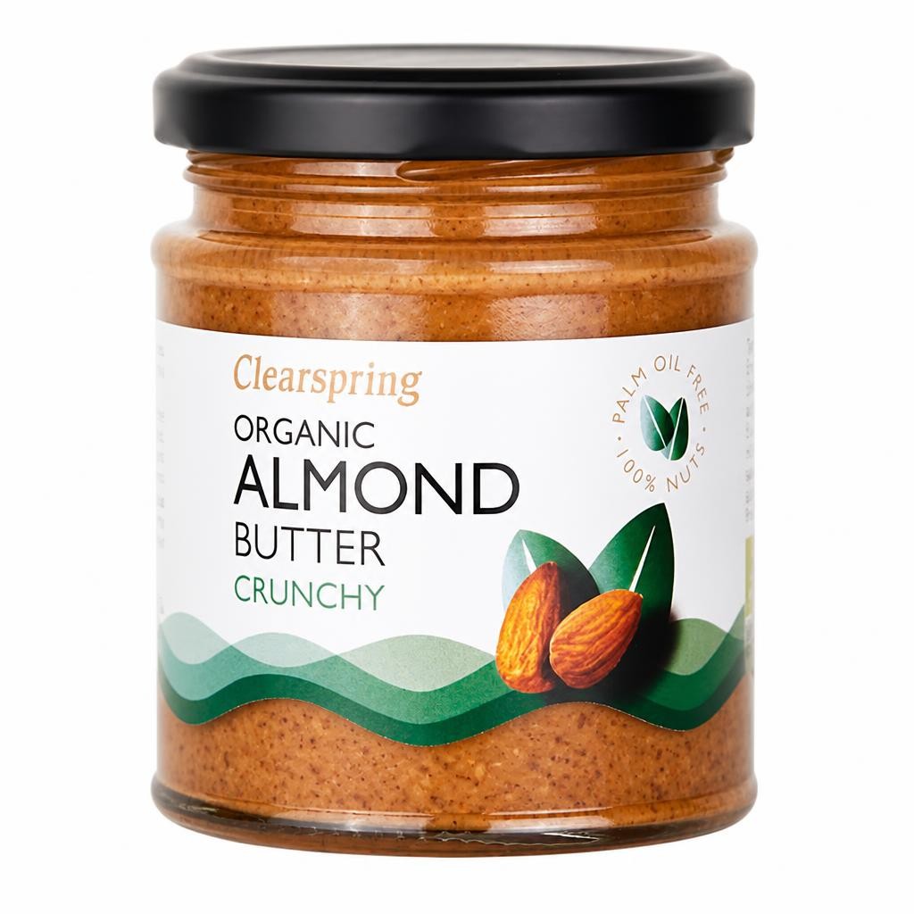 Organic Crunchy Almond Butter 170g (Clearspring)