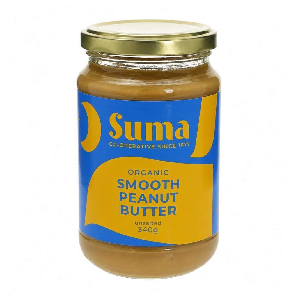 Organic Smooth Peanut Butter No Salt 340g (Suma)