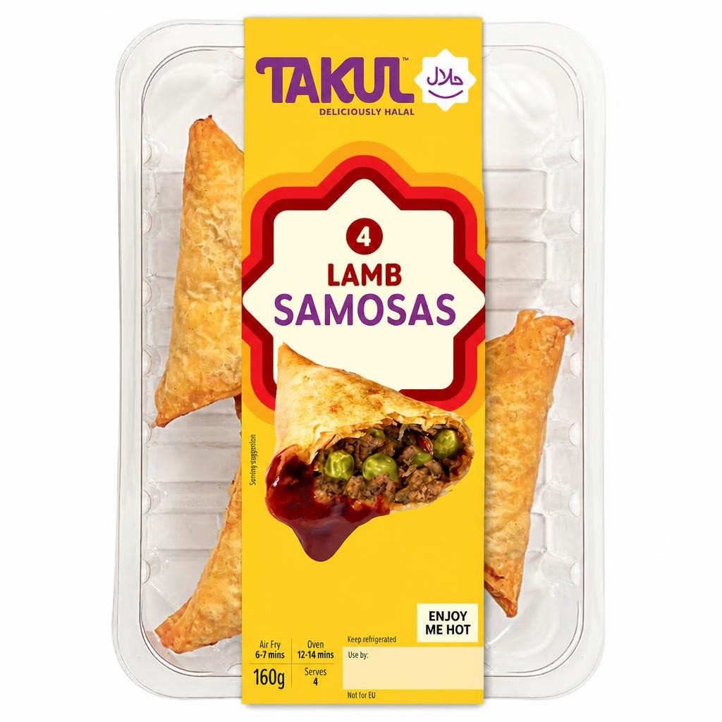 Takul Halal Kitchen 4 Lamb Samosas 160G