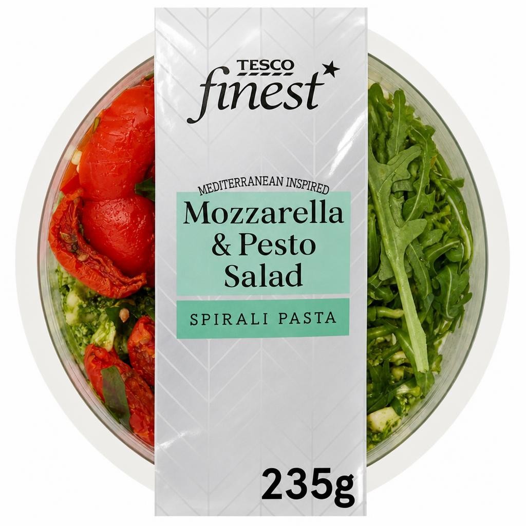 Tesco Finest Mozzarella & Pesto Pasta Salad 235G