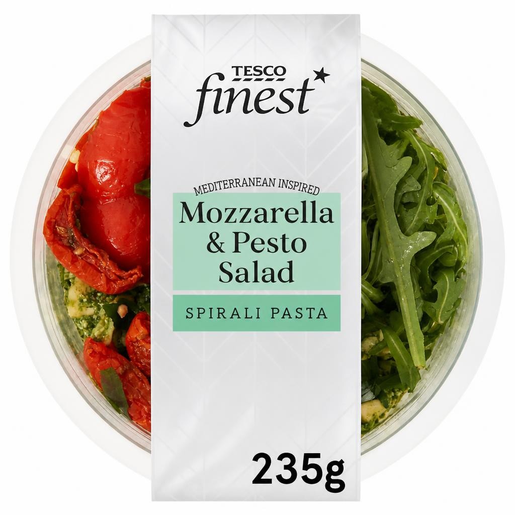 Tesco Finest Mozzarella & Pesto Pasta Salad 235G