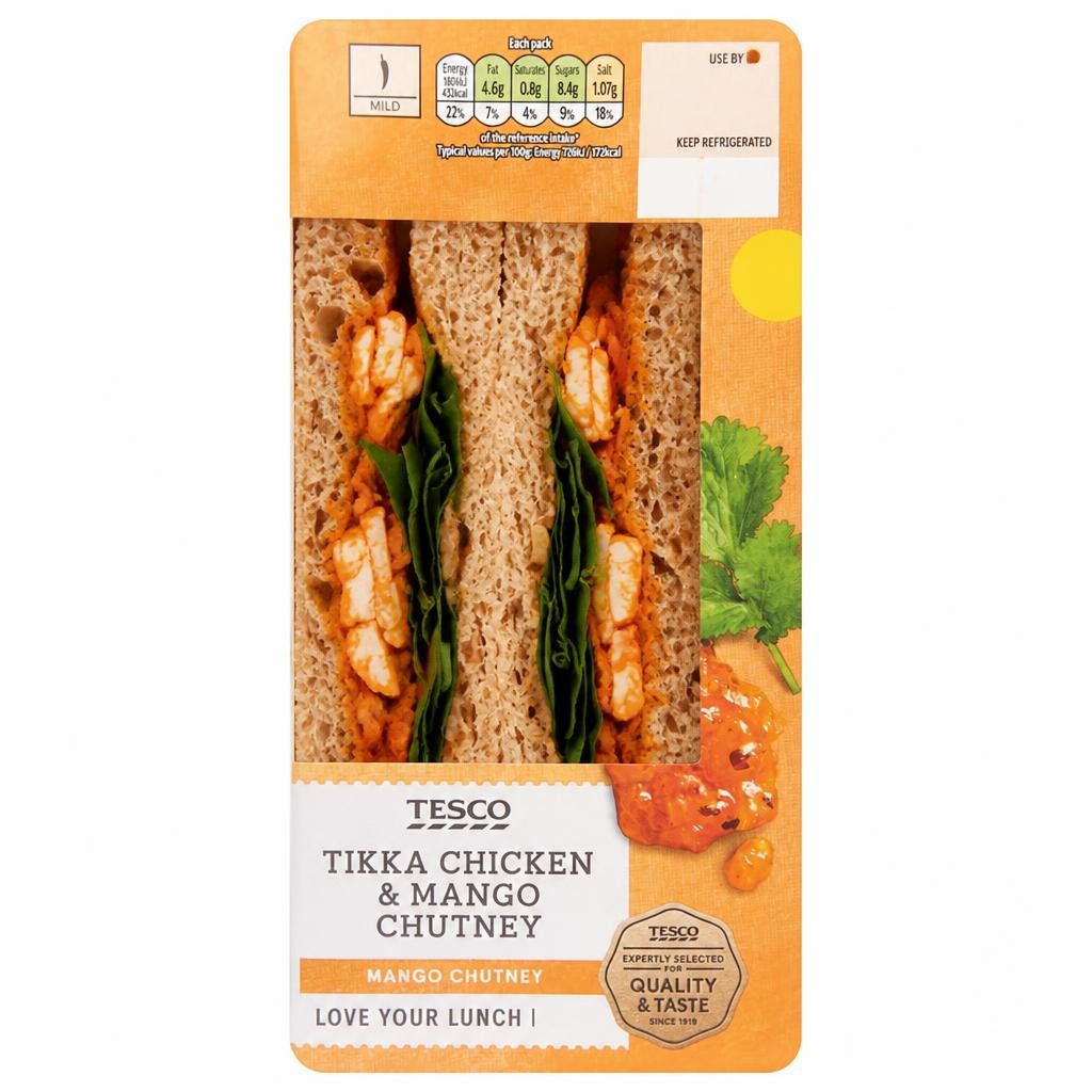 Tesco Chicken Tikka & Mango Chutney Sandwich