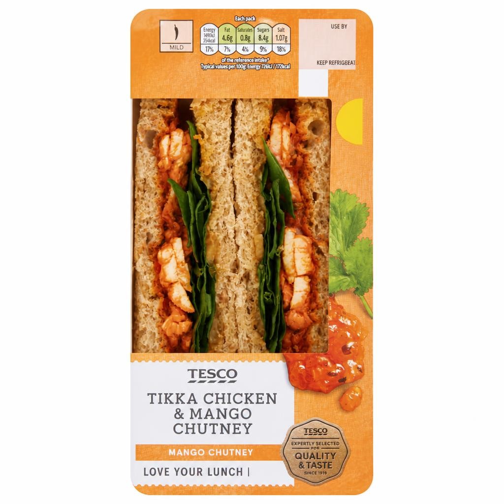 Tesco Chicken Tikka & Mango Chutney Sandwich