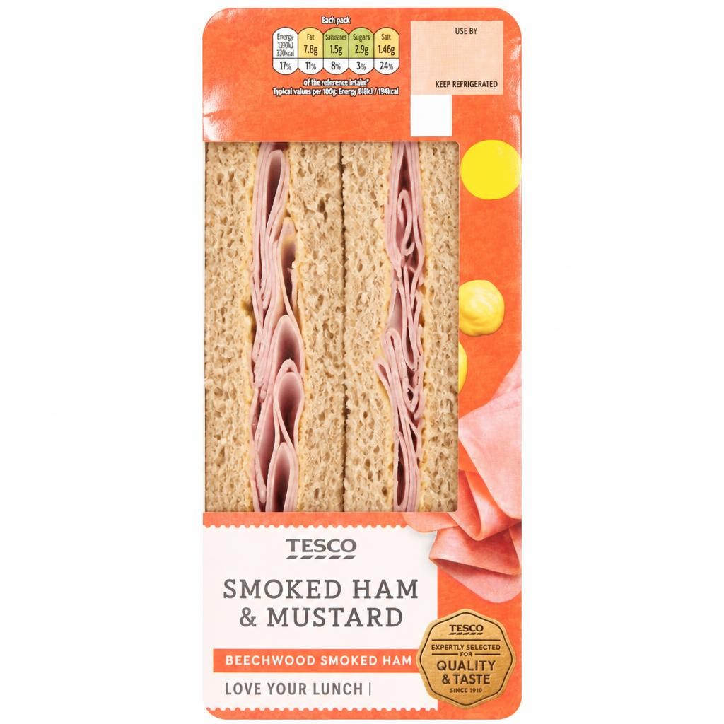 Tesco Smoked Ham & Mustard Sandwich
