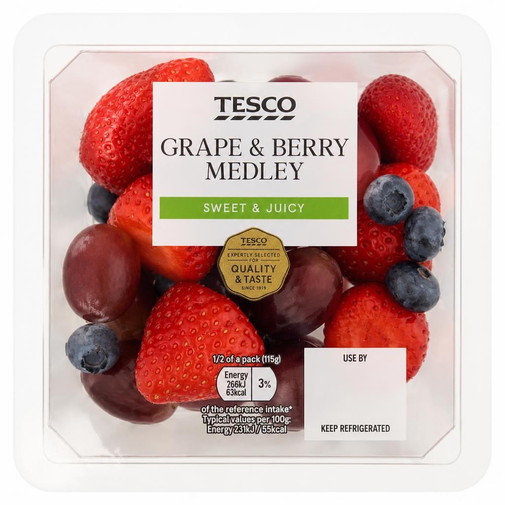 Tesco Grape & Berry Medley 230G