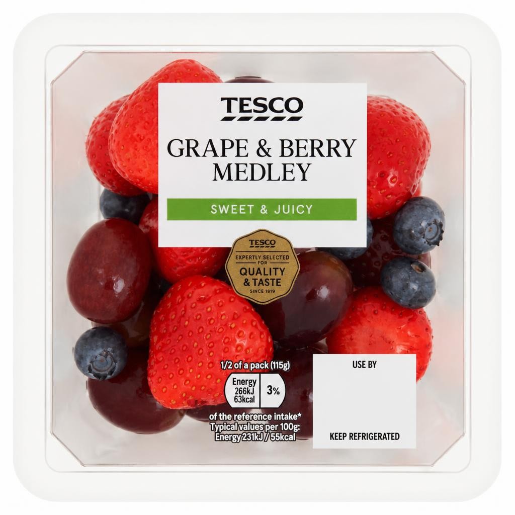 Tesco Grape & Berry Medley 230G