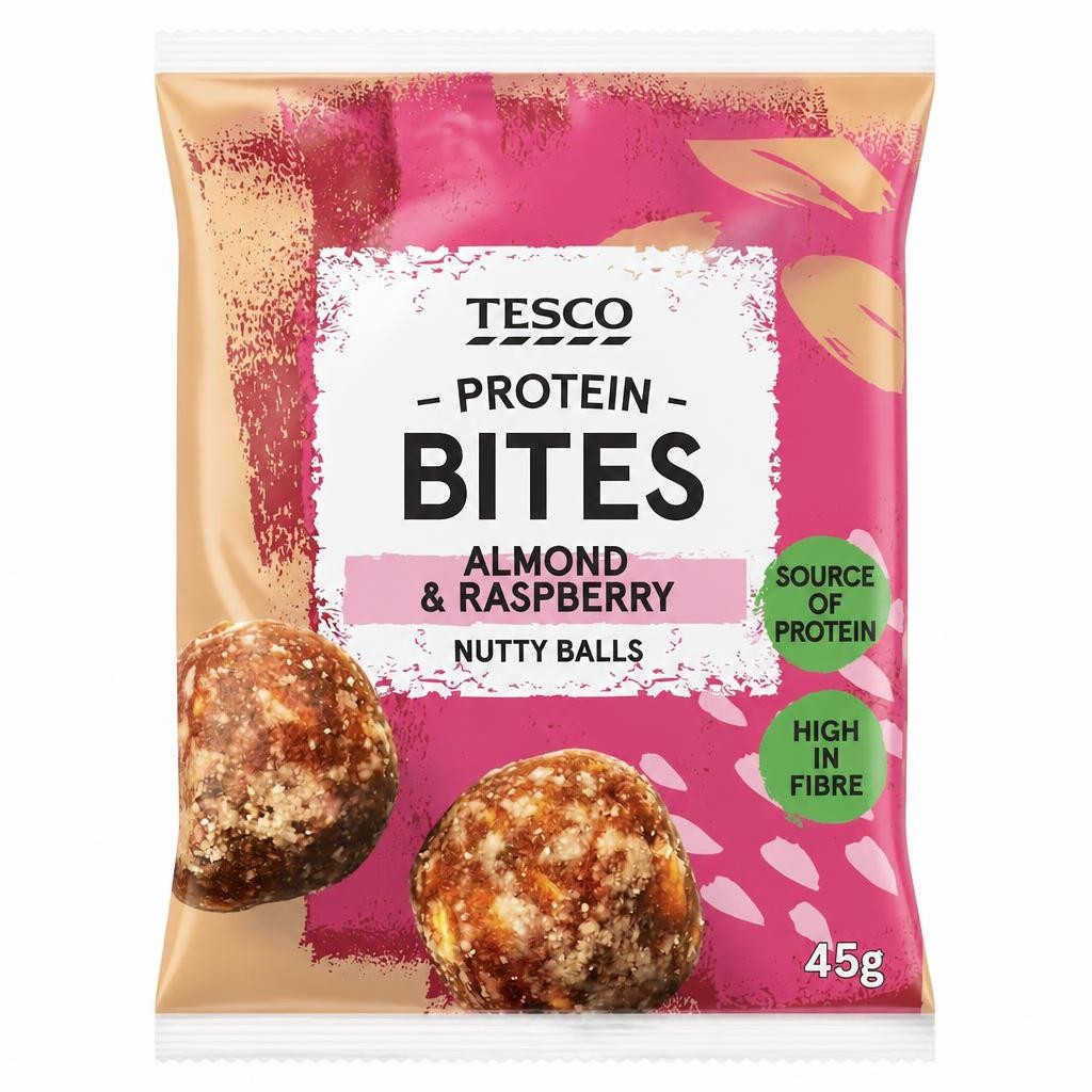 Tesco Protein Bites Almond & Raspberry 45G