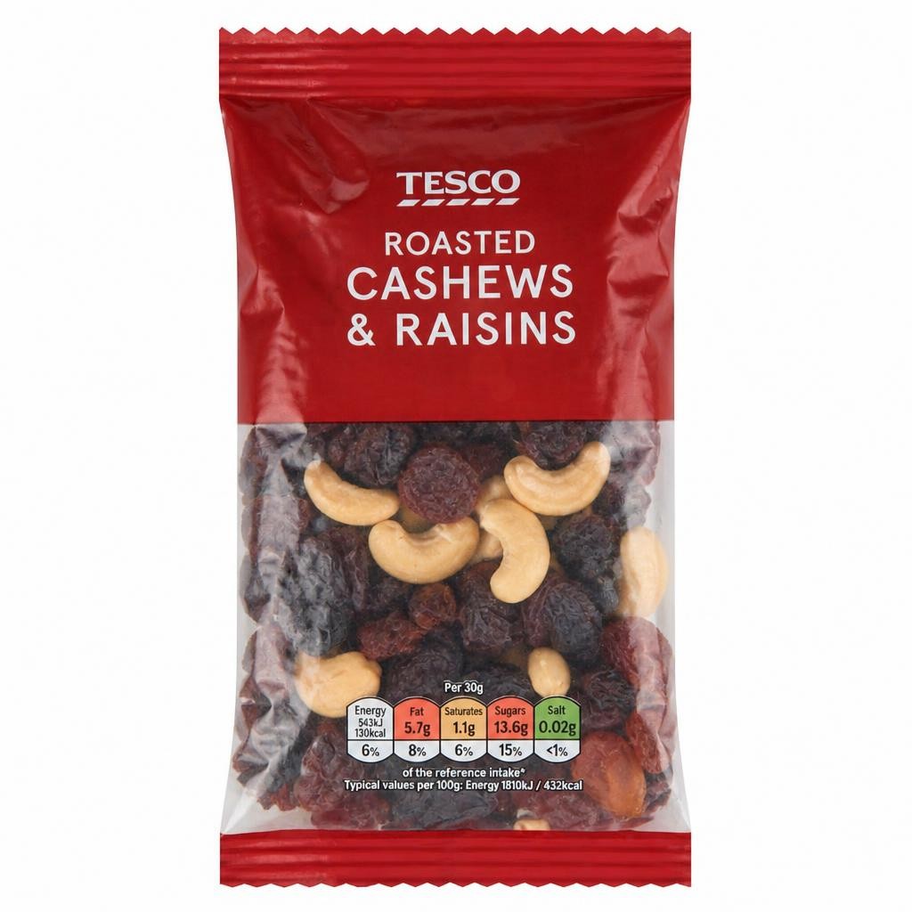 Tesco Roasted Cashew & Raisin Mix 225G