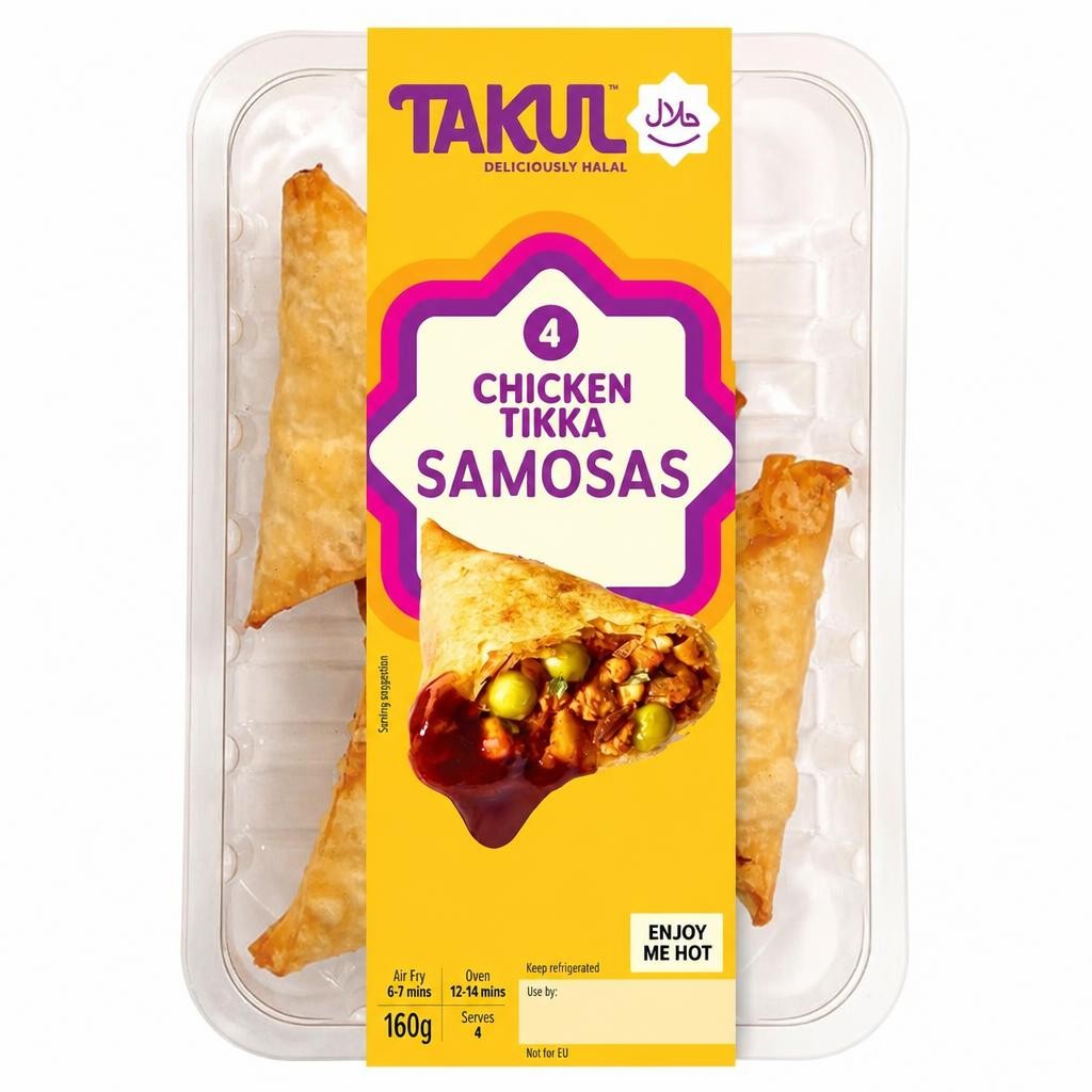 Takul Halal Kitchen Chicken Tikka Samosas 160G