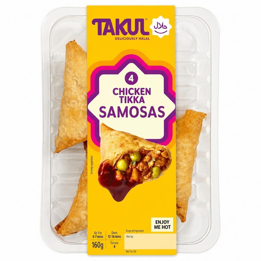 Takul Halal Kitchen Chicken Tikka Samosas 160G