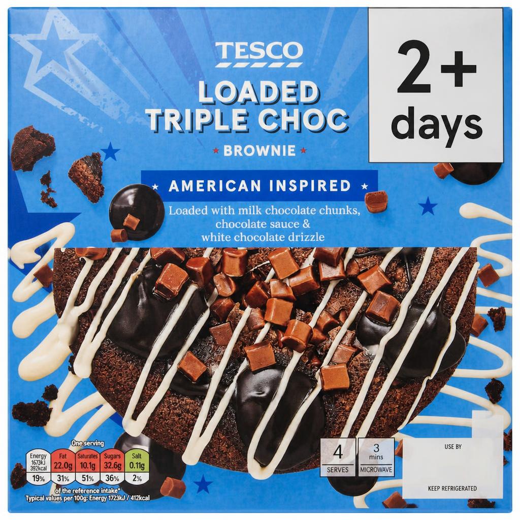 Tesco Loaded Triple Chocolate Brownie 380G