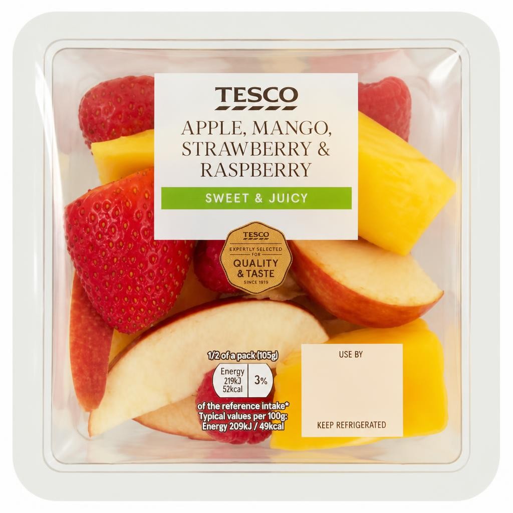Tesco Apple, Mango Strawberry And Raspberry 210G