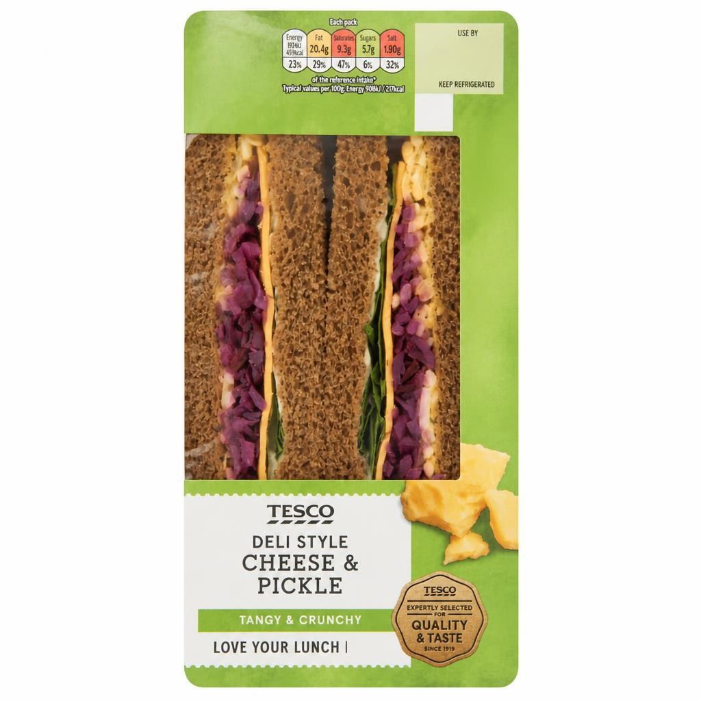 Tesco Deli Style Cheese & Pickle Sandwich