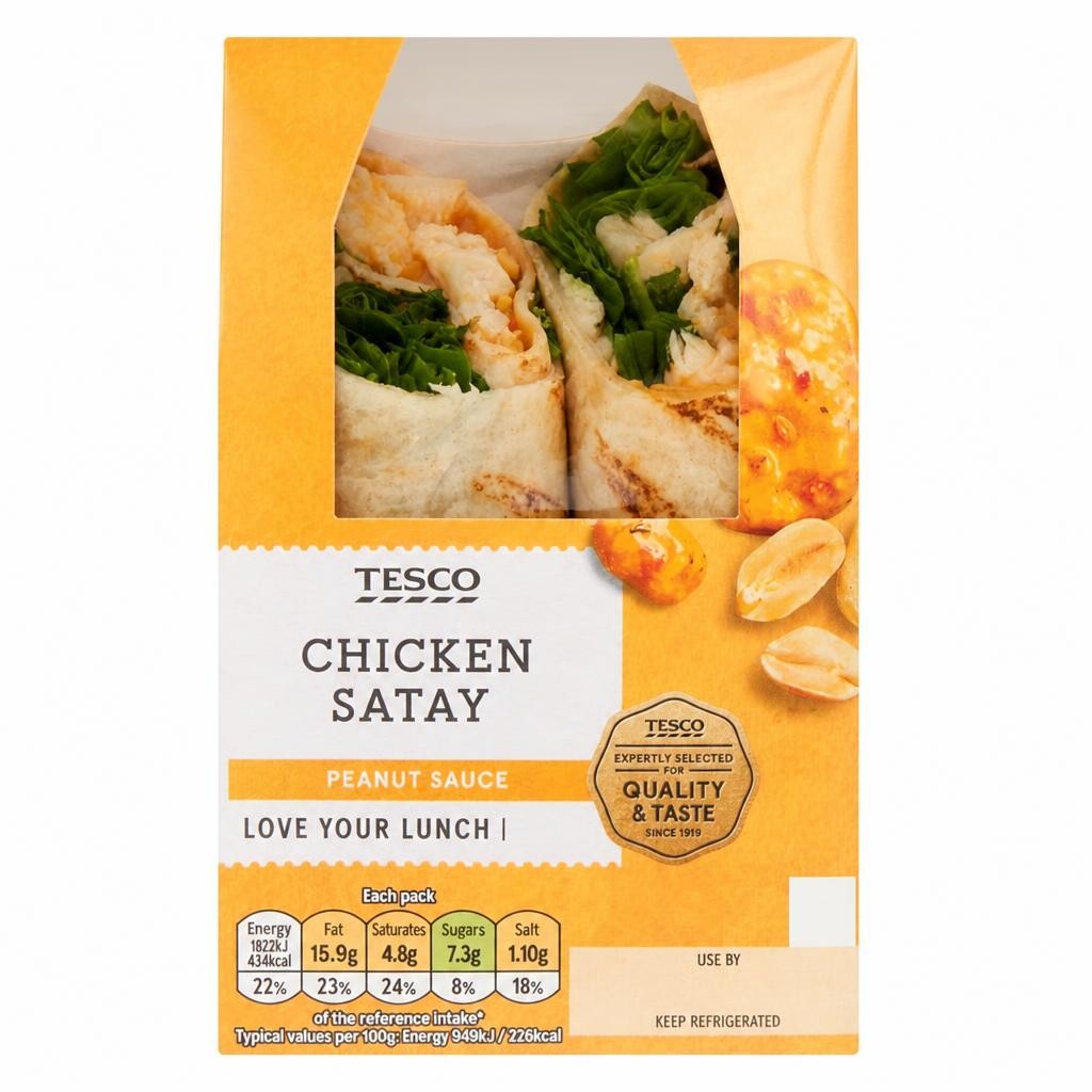 Tesco Chicken Peanut Satay Wrap