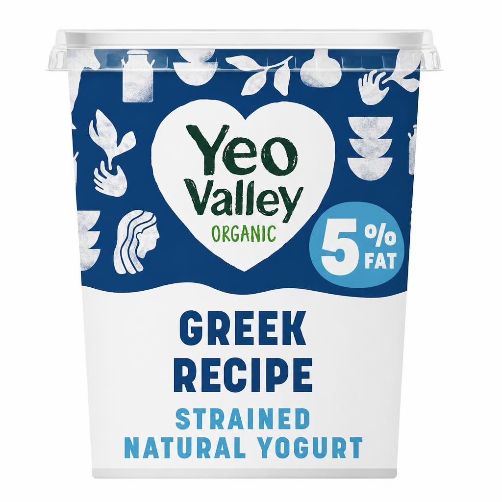 Yeo Valley Organic  Greek Recipe 5% Fat Natural 850g