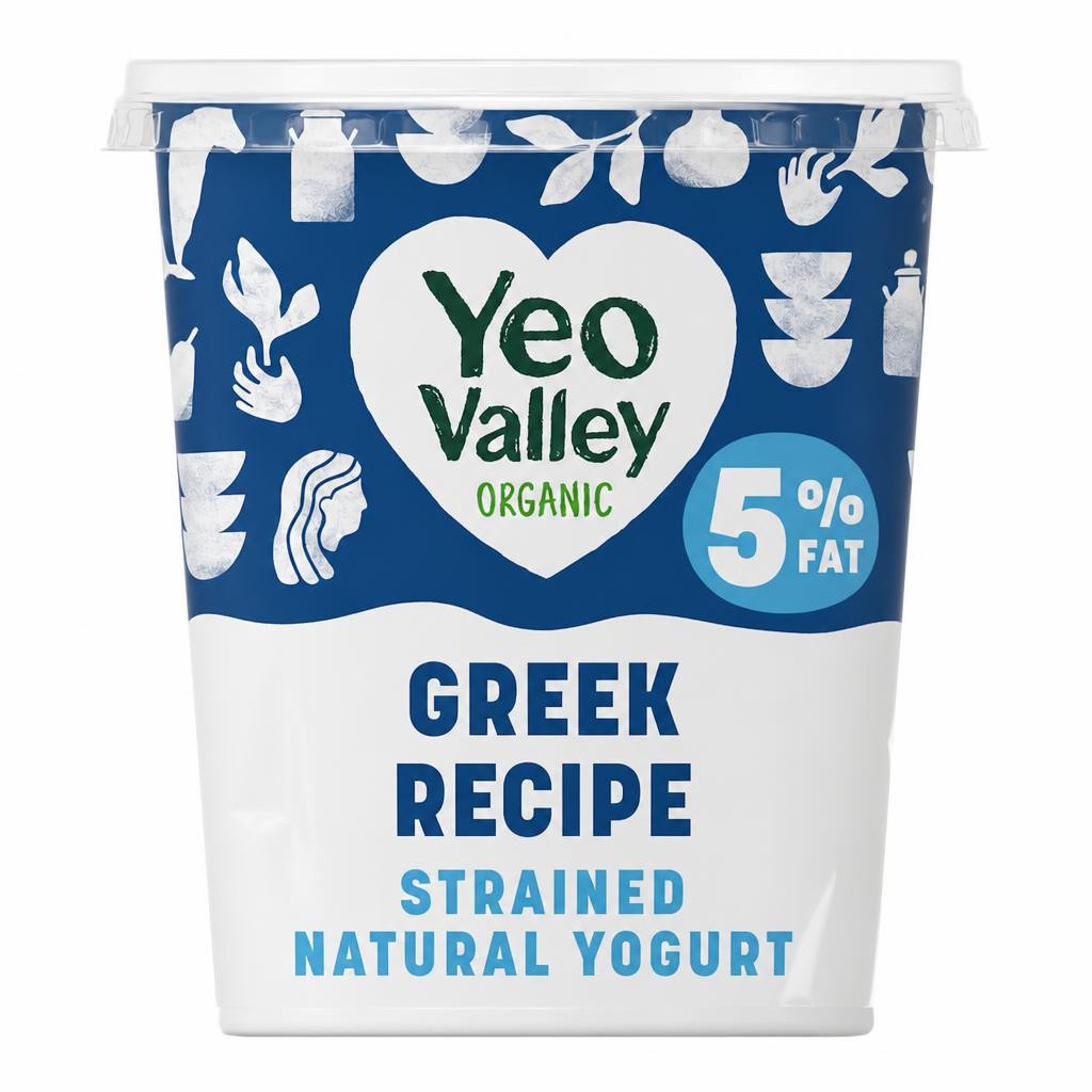 Yeo Valley Organic  Greek Recipe 5% Fat Natural 850g