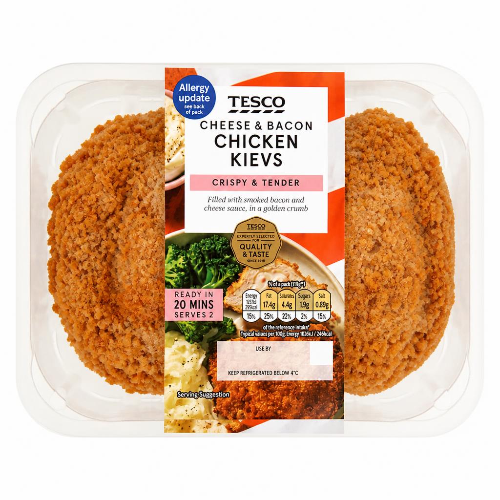 Tesco 2 Cheese and Bacon Chicken Kievs 260g