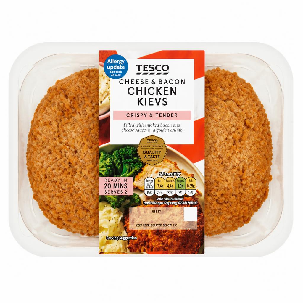 Tesco 2 Cheese and Bacon Chicken Kievs 260g