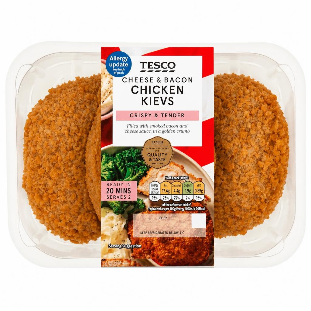 Tesco 2 Cheese and Bacon Chicken Kievs 260g