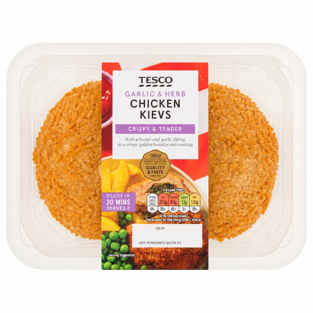 Tesco 2 Garlic and Herb Chicken Kievs 270g