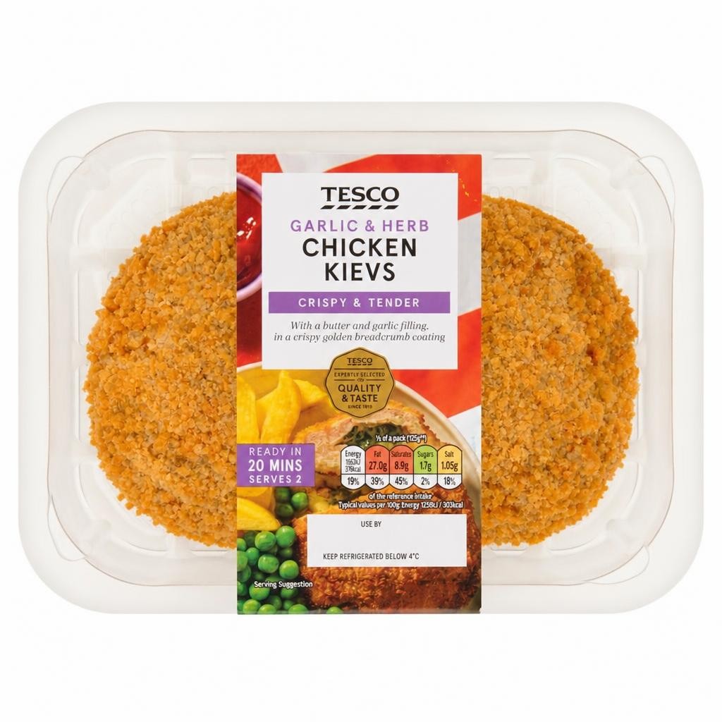 Tesco 2 Garlic and Herb Chicken Kievs 270g