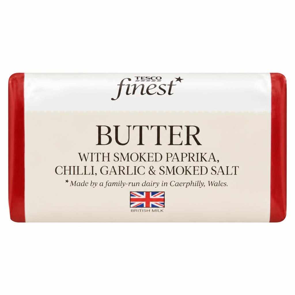 Tesco Finest Butter With Smoked Paprika, Chilli, Garlic & Smoked Salt 90g
