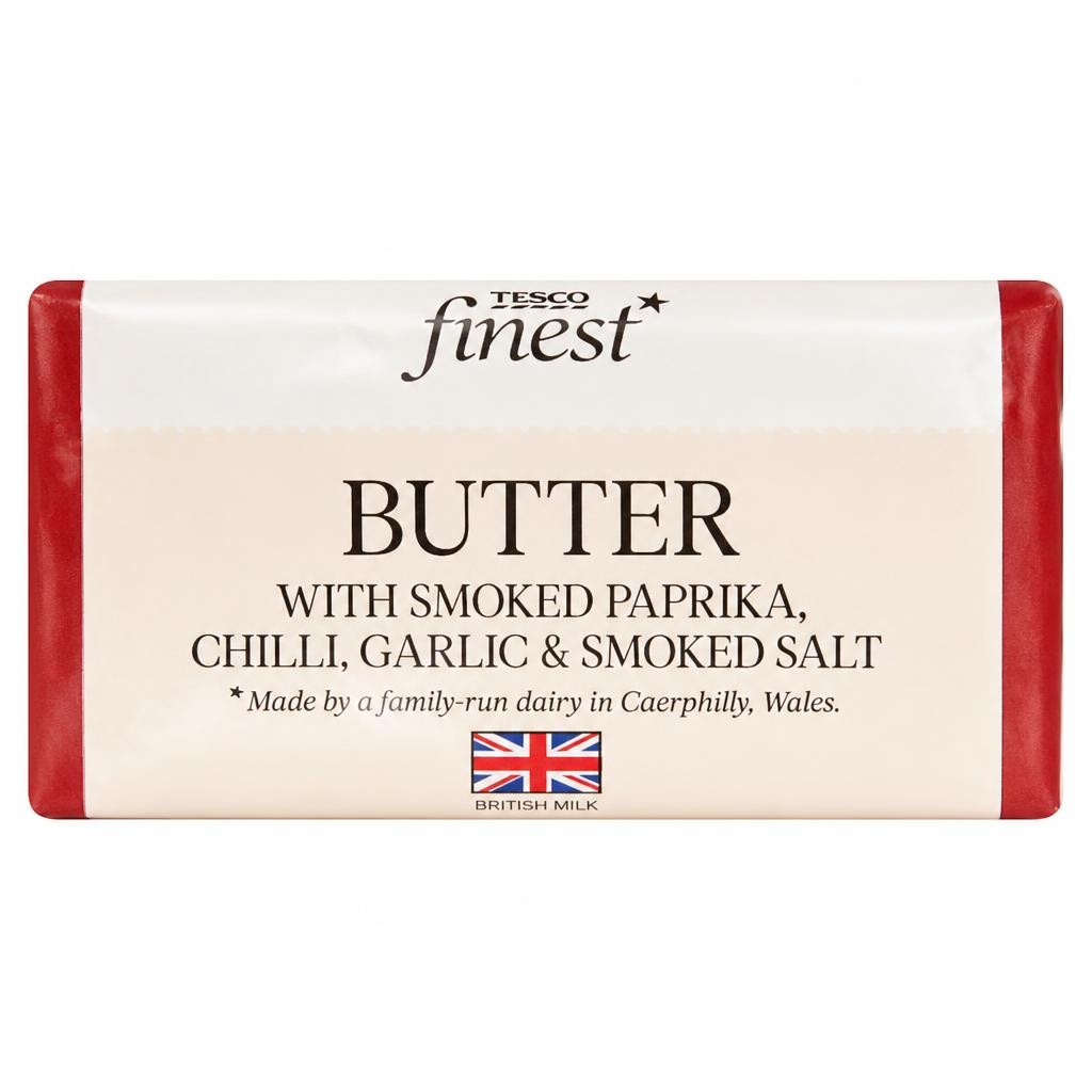 Tesco Finest Butter With Smoked Paprika, Chilli, Garlic & Smoked Salt 90g