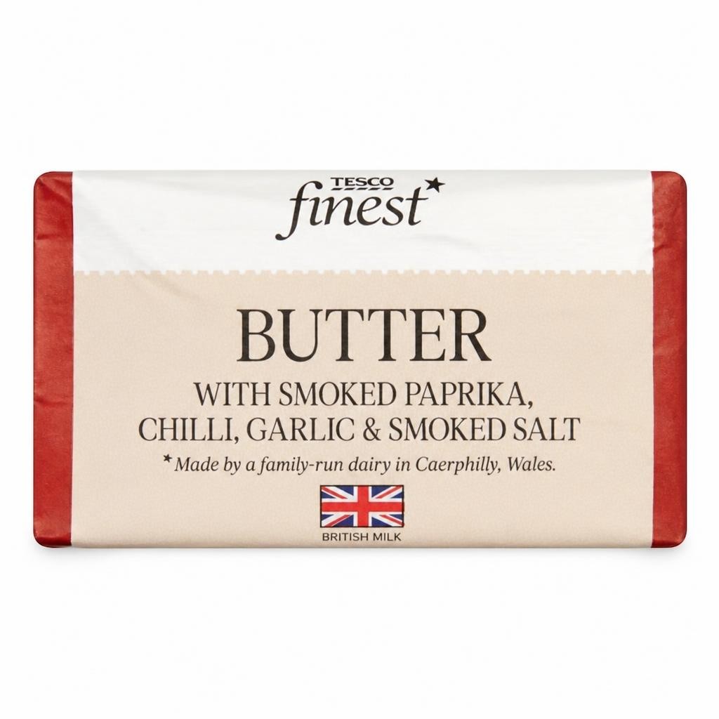 Tesco Finest Butter With Smoked Paprika, Chilli, Garlic & Smoked Salt 90g