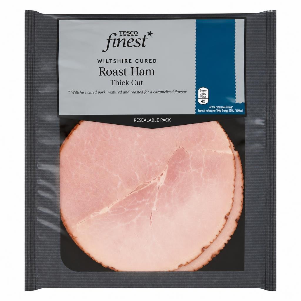 Tesco Finest 2 Thick Whole Slices Roast Ham 120g