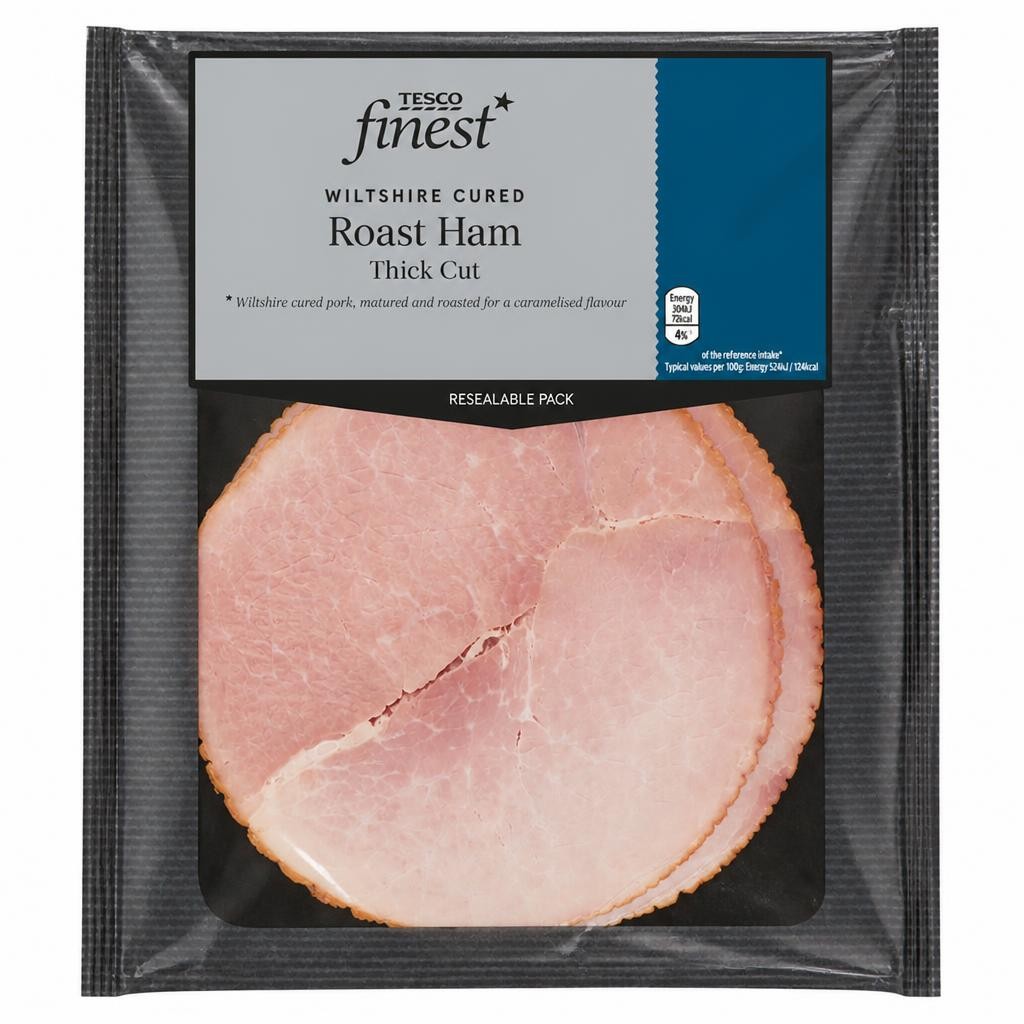 Tesco Finest 2 Thick Whole Slices Roast Ham 120g
