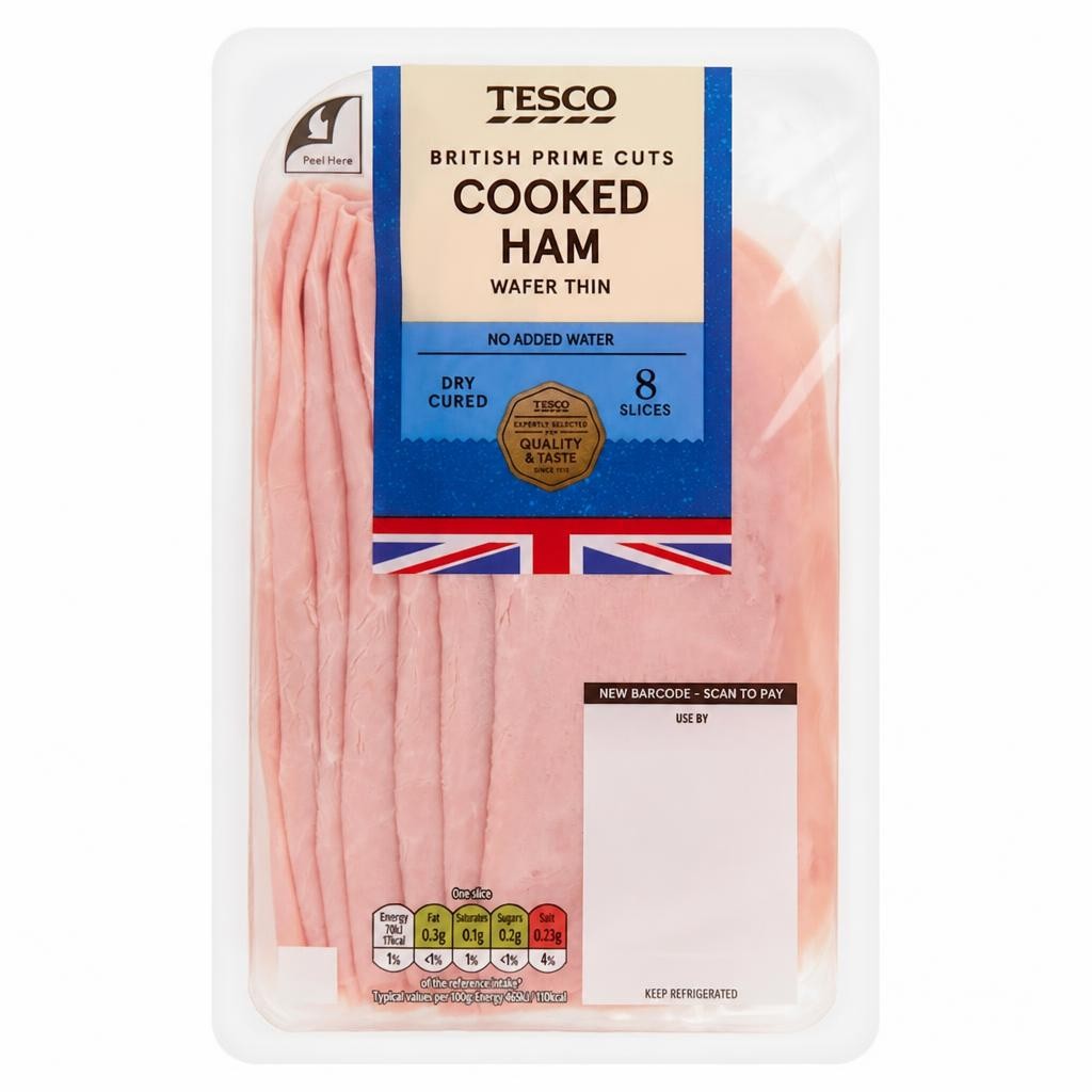 Tesco British Wafer Thin Cooked Ham Slices 120g