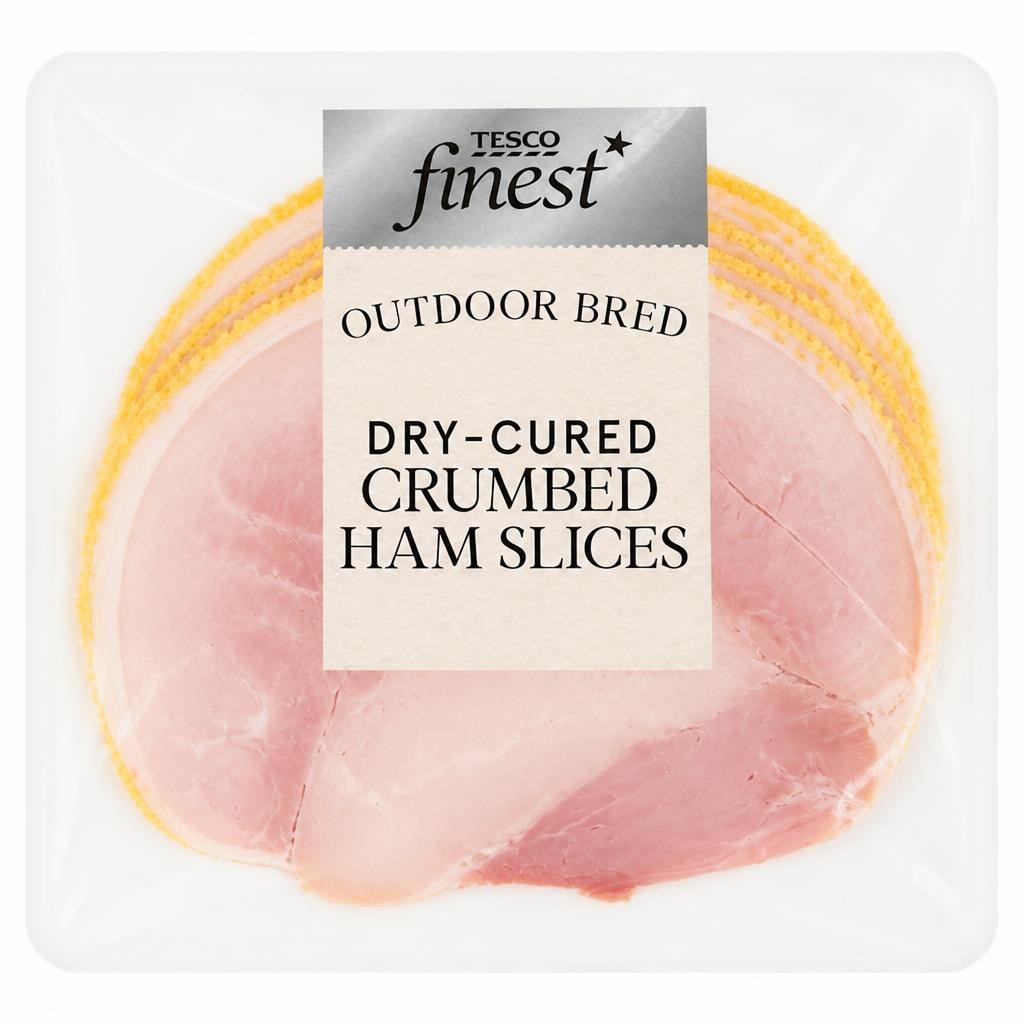 Tesco Finest Dry Cured Crumbed Ham Slices 130g