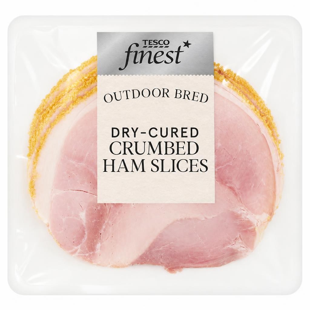 Tesco Finest Dry Cured Crumbed Ham Slices 130g