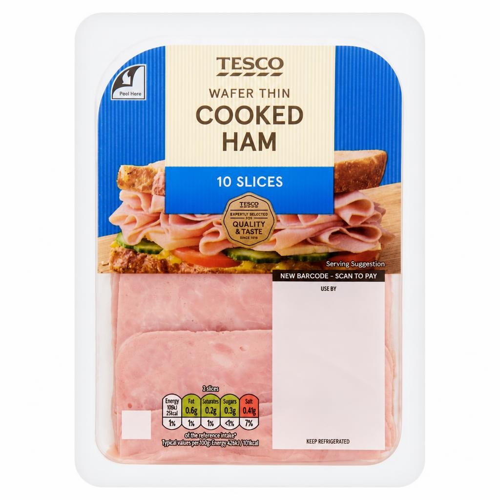Tesco Wafer Thin Cooked Ham 125g