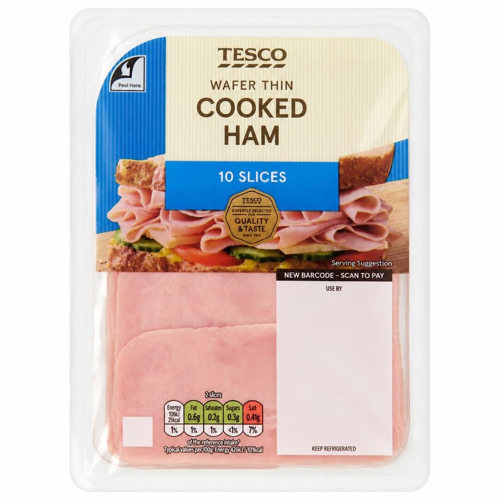 Tesco Wafer Thin Cooked Ham 125g